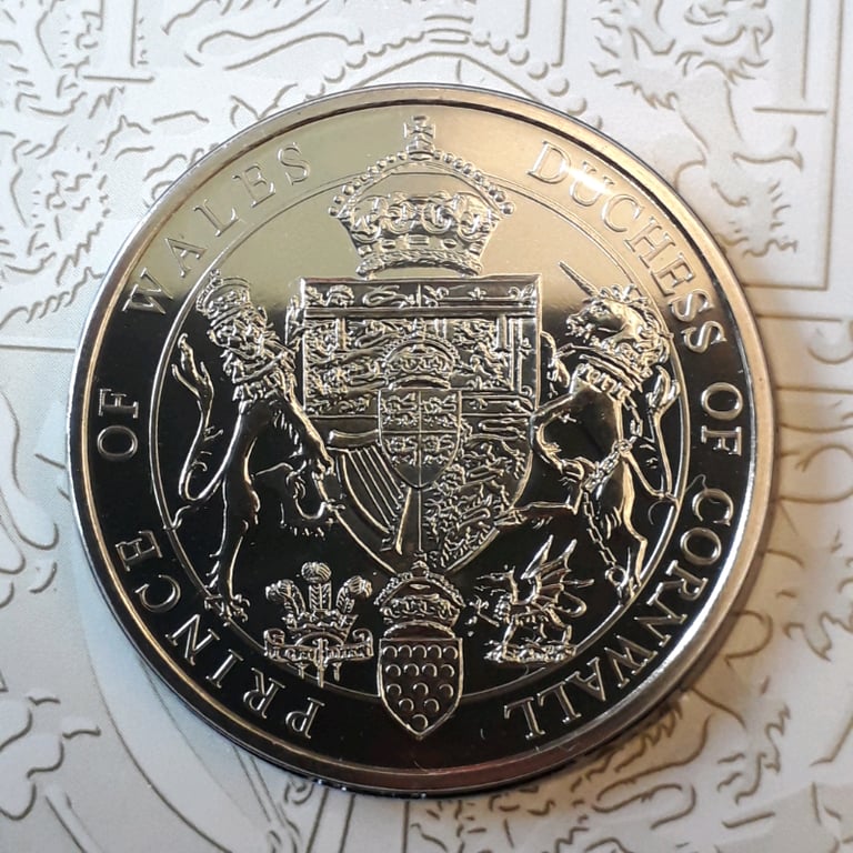 Charles III and Camilla Wedding crown-sized coin medallion