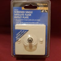 Maxview Screened Single Satellite Flush Outlet Plate