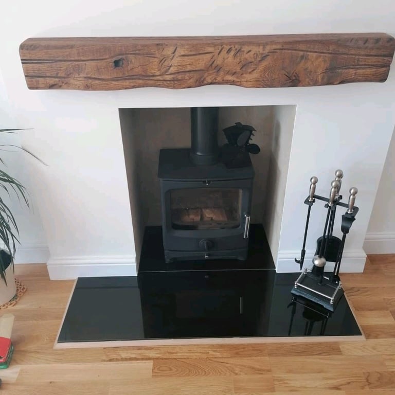 Solid Oak Rustic Mantle Beam Fireplace 