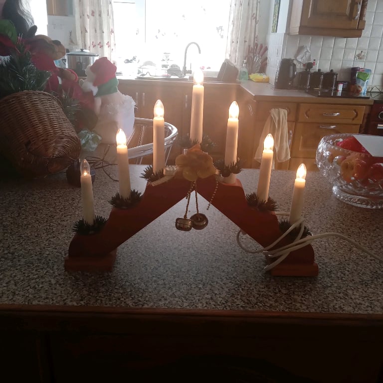 Christmas Wooden bridge candle 