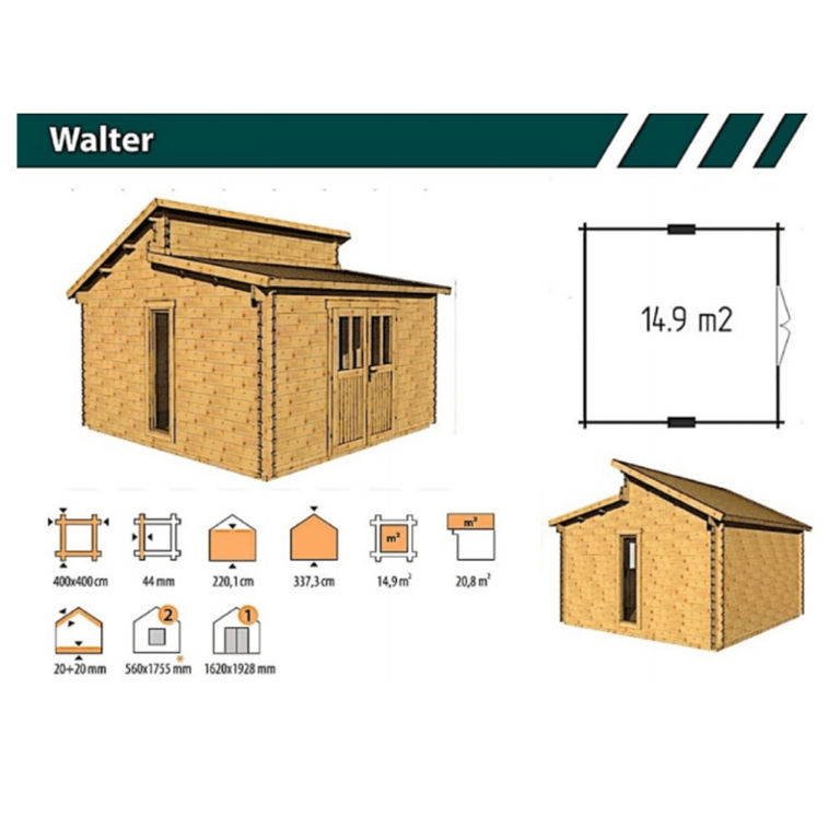 Timber cabin "Walter" 4×4m - finance available