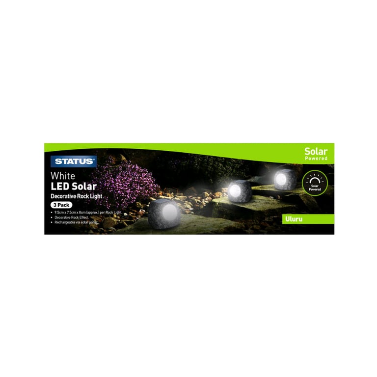 image for White LED Solar Decorative Rock Lights NEW IN STOCK 