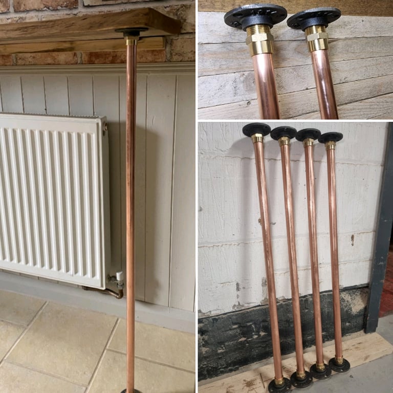 image for Industrial Designed Copper Pipe Table/ Bar Legs (Steampunk)