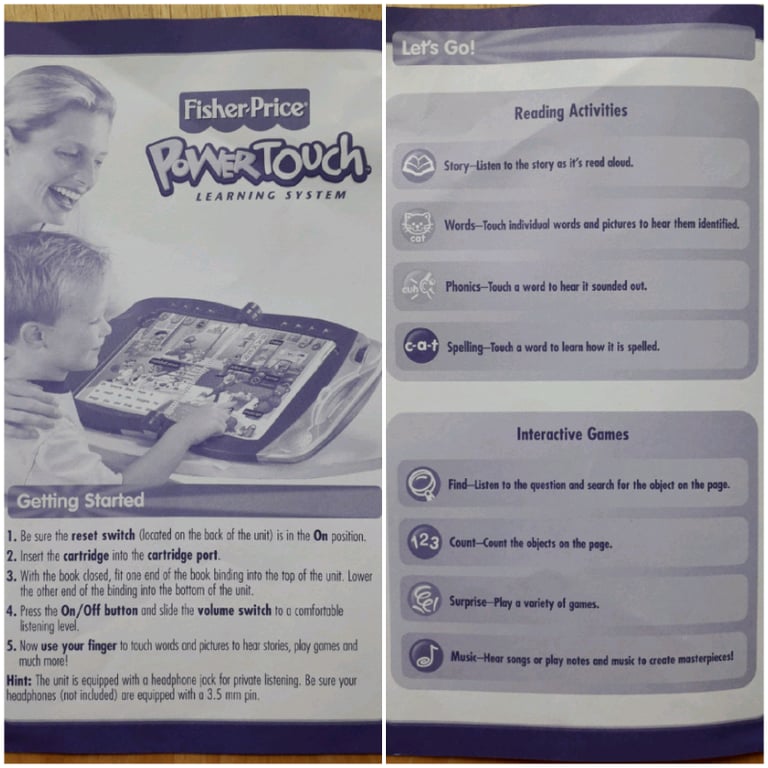 FISHER PRICE POWER TOUCH LEARNING SYSTEM & AUDIO READING BOOKS
