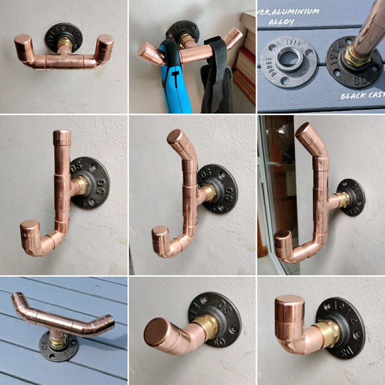 image for Industrial Designed Copper Pipe Coat/ Towel Hooks