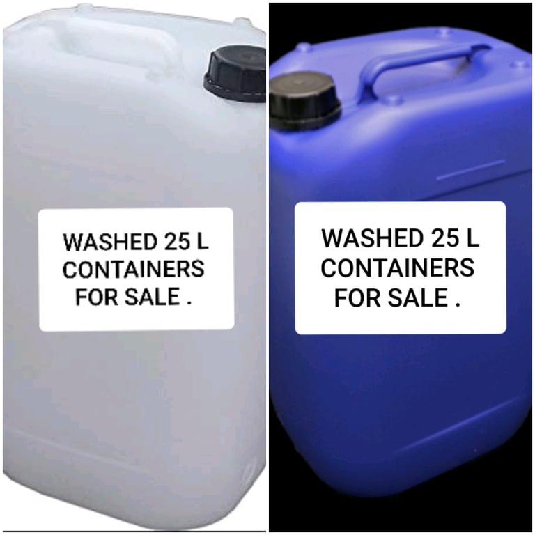 25 L 25L LITRE WASHED PLASTIC DRUMS WATER CONTAINERS JARS BARRELS 