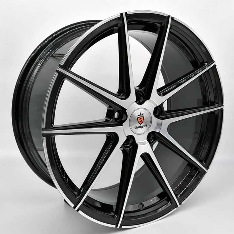 19Inch Stuttgart ST9 (Black mf) Alloys and tyres (5x112) Suit Most VW, Seat, Audi a3,a4,a5,a6