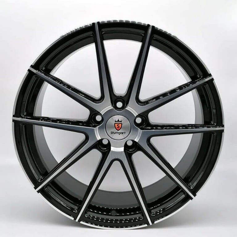 19Inch Stuttgart ST9 (Black mf) Alloys and tyres (5x112) Suit Most VW, Seat, Audi a3,a4,a5,a6