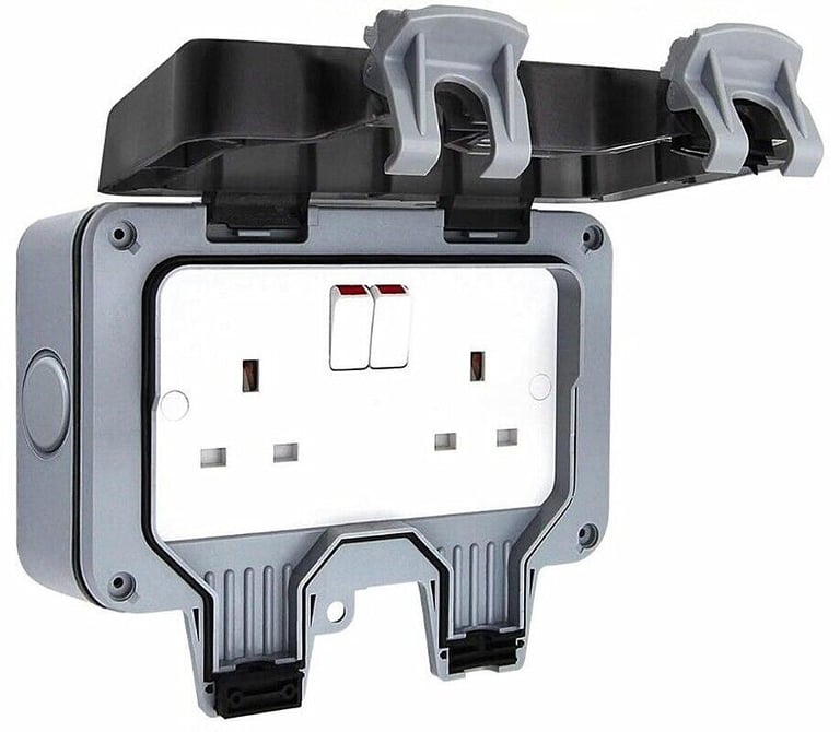 image for Waterproof Outdoor Double Switched Socket 13A