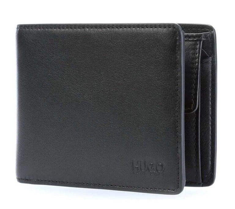 HUGO BOSS. NEW. Subway Wallet leather black. New with box. 