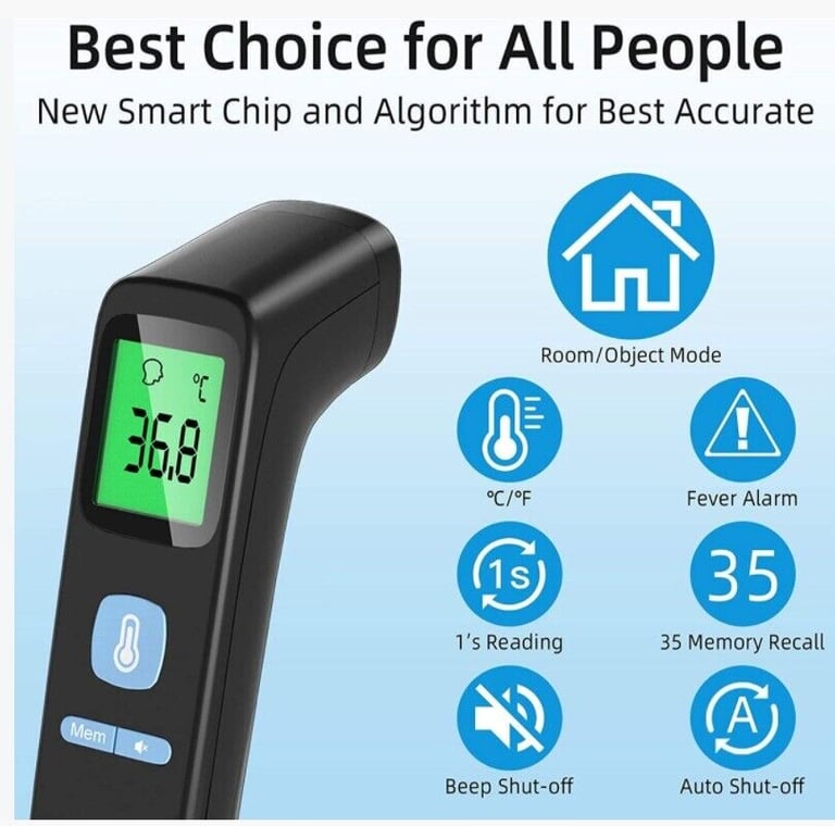 Upgrade Digital Infrared Thermometer (Black)