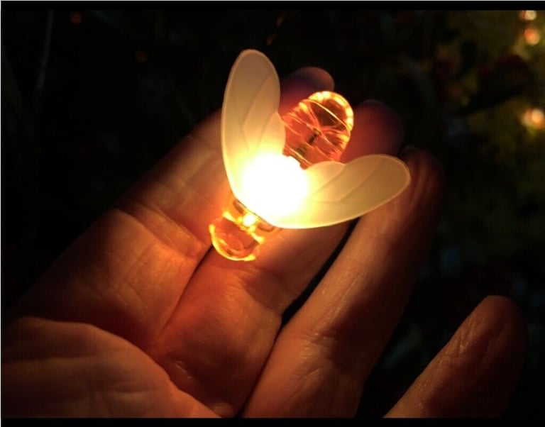 [2 Pack] Bee Solar Garden String Lights 30LED 5M/16.5Ft x2