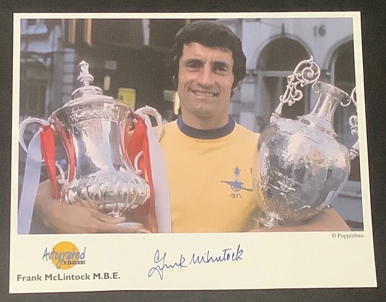 image for Frank McLintock Signed Arsenal Westminster Autographed Editions Football Photo