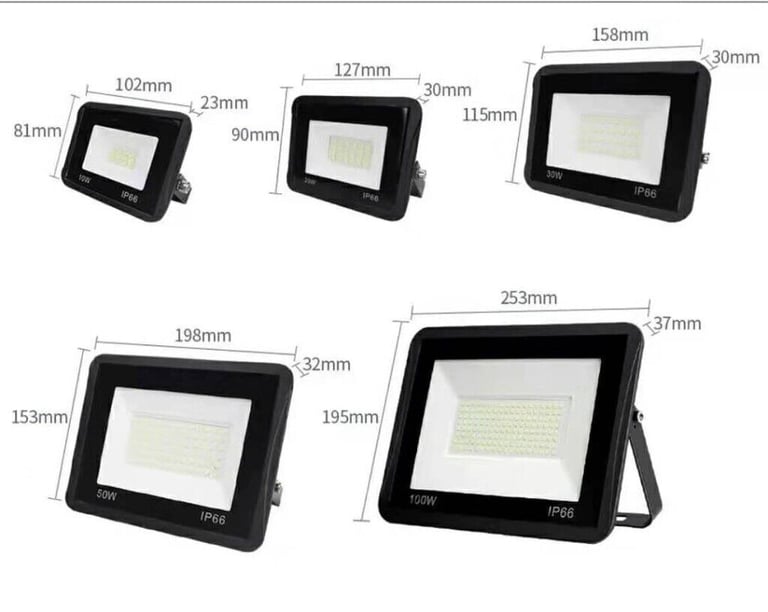 10W 20W 30W 50W 100W 150W LED Floodlight, Bright Cool White Light, With / Without PIR Motion Sensor