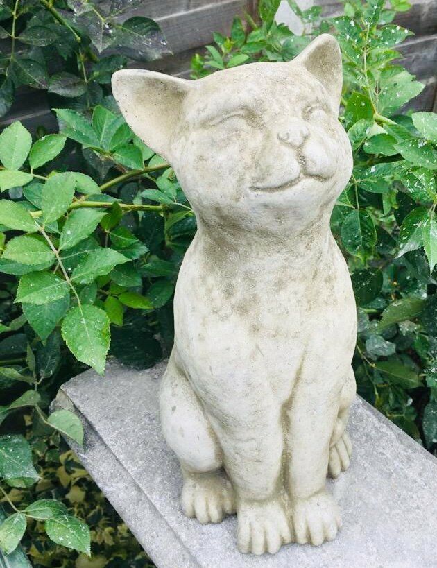 Sitting Proudly Cat Stone Garden Ornament