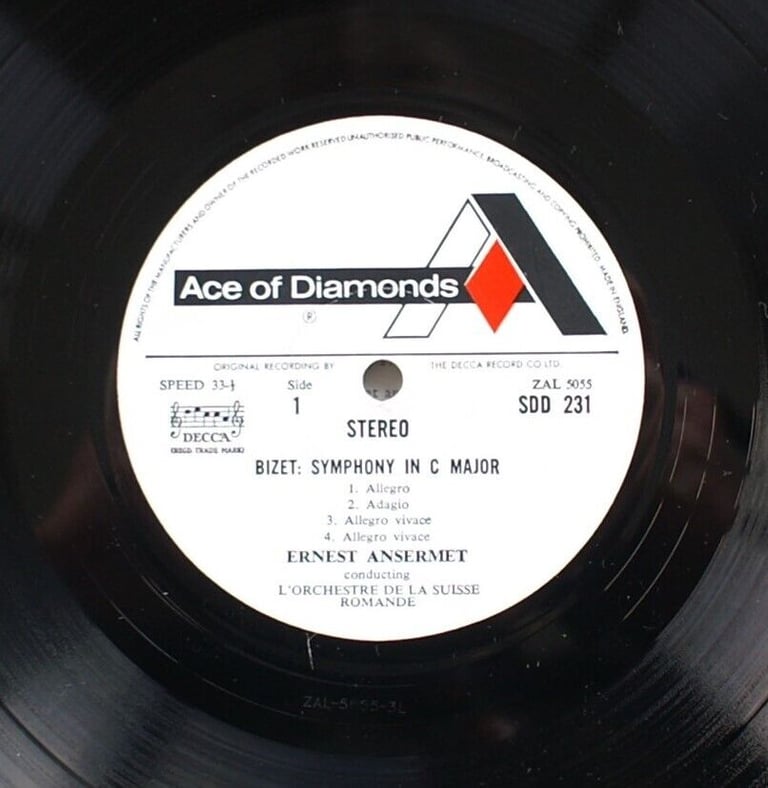 Bizet : Symphony in C, Jeux D'enfants, Jolie Fille De Perth - Ansermet (LP)