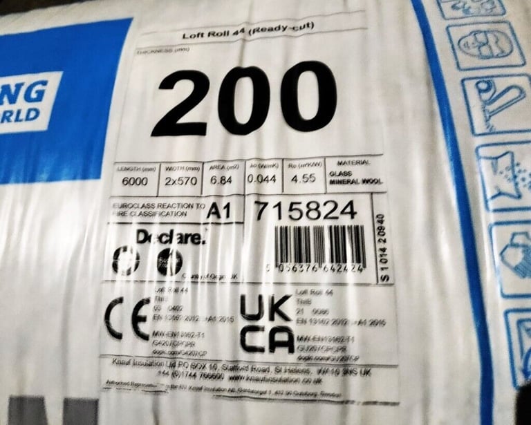 Insulations Loft Roll Insulation 200mm - 6.84 SQM 