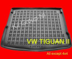 VW TIGUAN II 2015-on except 4x4 Tailored Rubber Boot Liner / Mat / Tray
