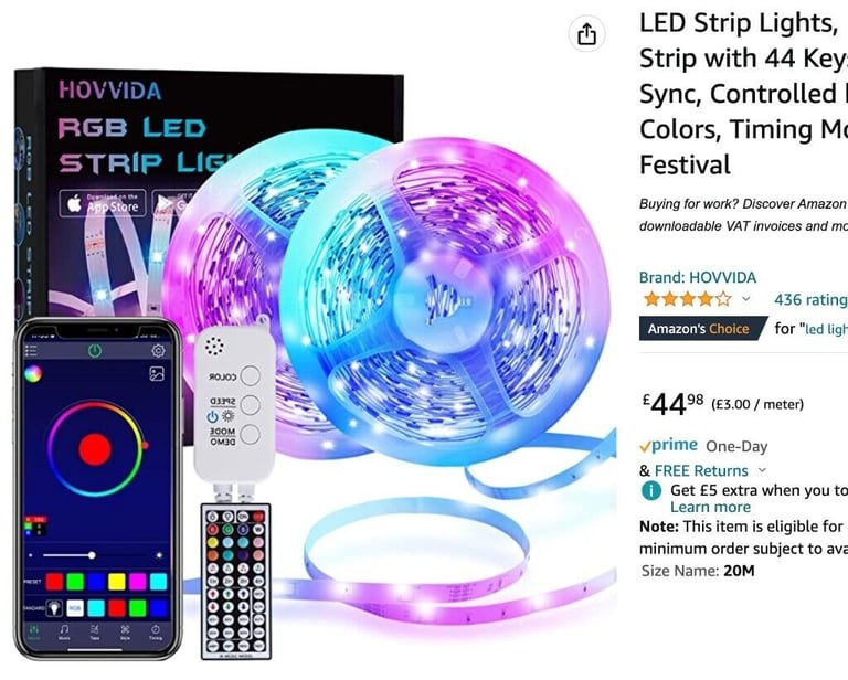 Hovvida rgb shop led strip light