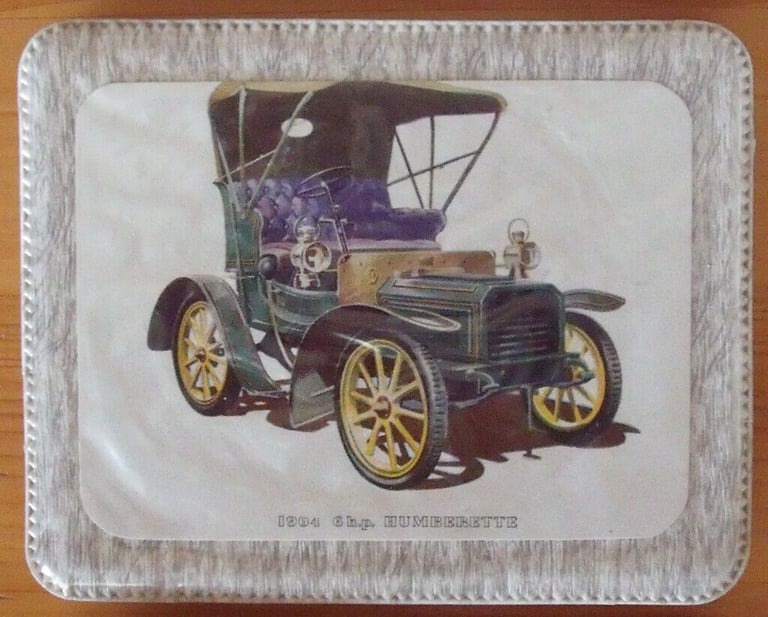 3 vintage kitsch plastic coasters,vintage cars: 1891 Panhard; 1904 Humberette; 1906 Renault.Can post