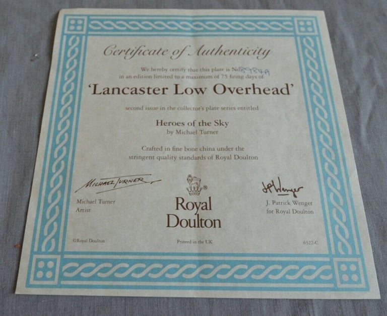  HERO'S OF THE SKY PLATES NUMBERS 1 TO 6 of 12 ALL 12 £80