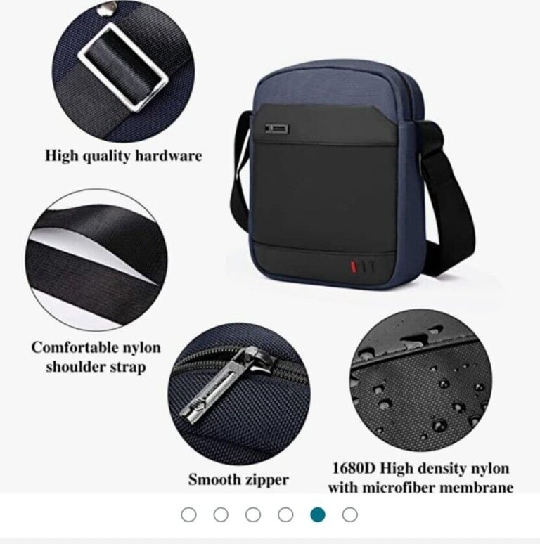 BAIGIO Canvas Crossbody Messenger Bag Lightweight Small Man Bag for Travel Work