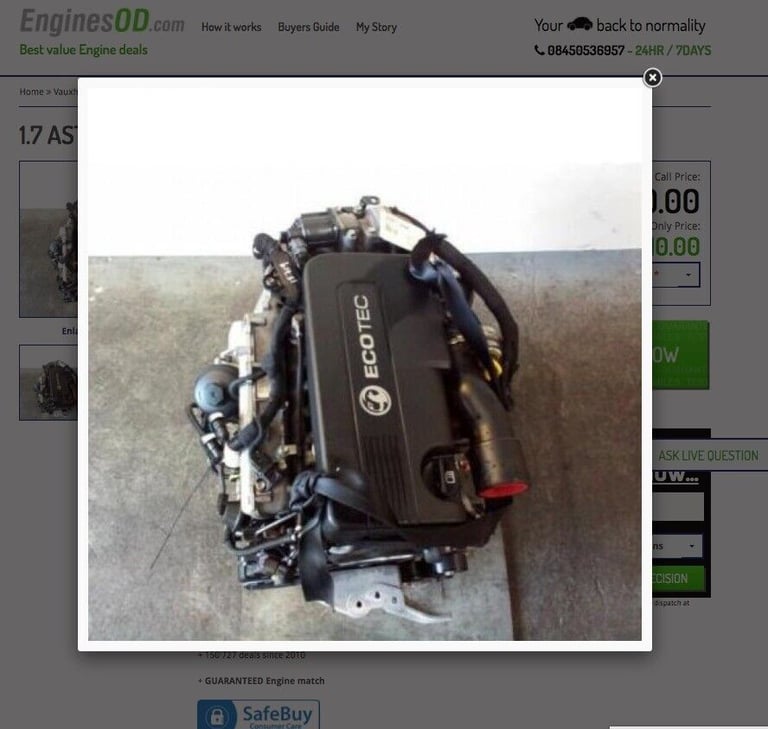 image for 1.7 Astra ENGINE ZAFIRA Cdti (2009-15) A17DTJ Diesel @ 3NGINES com