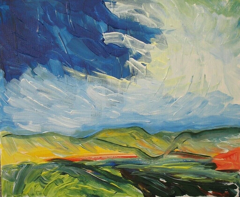 image for ORIGINAL ACRYLIC LANDSCAPE PAINTING ON CANVAS