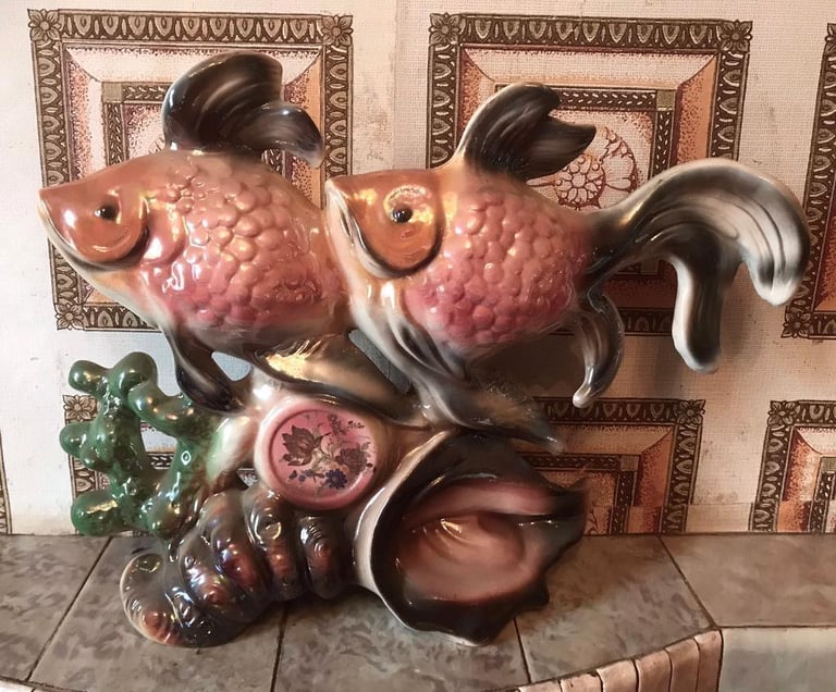 Large Vintage Kitsch Fish  - Italian Style Ornament  Mid - Century.