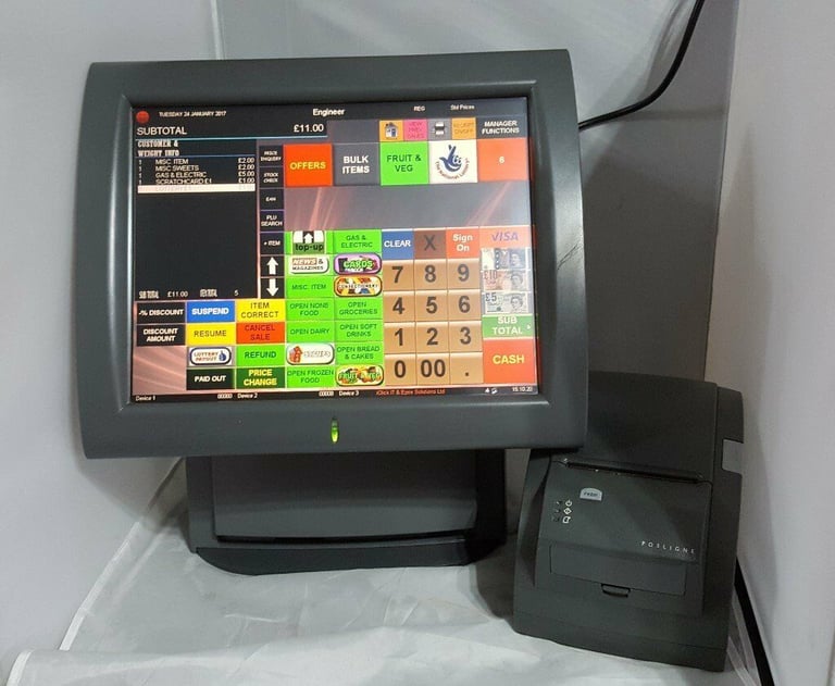 Used Aures Galeo Epos Screen Retail Grocery Scanning System ICR Touch Point 2019