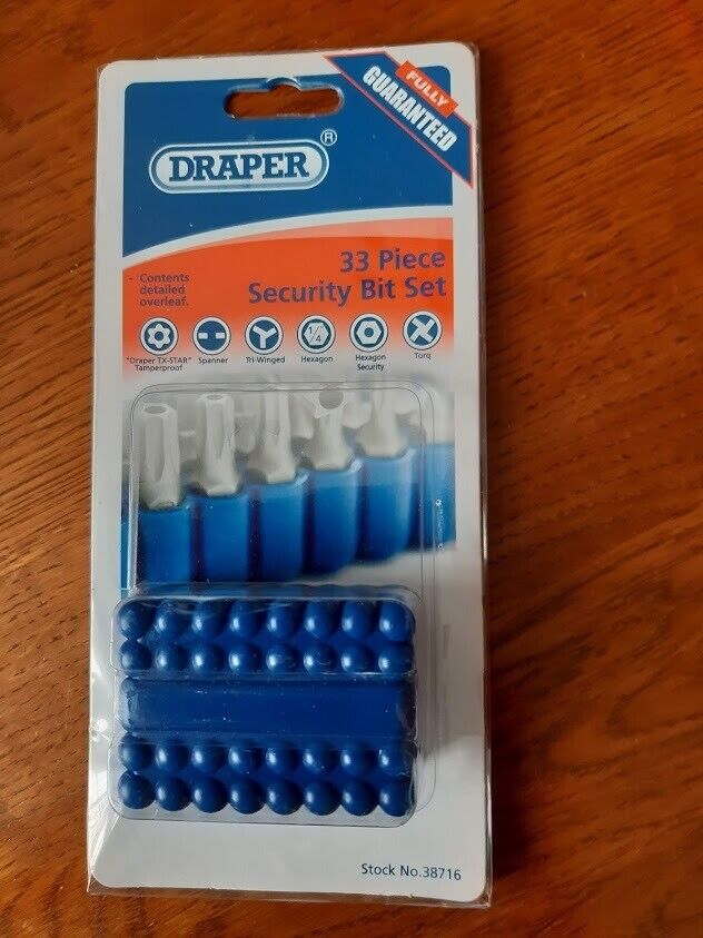 SECURITY BIT SET MAKE DRAPER (33 PIECES) £8.00
