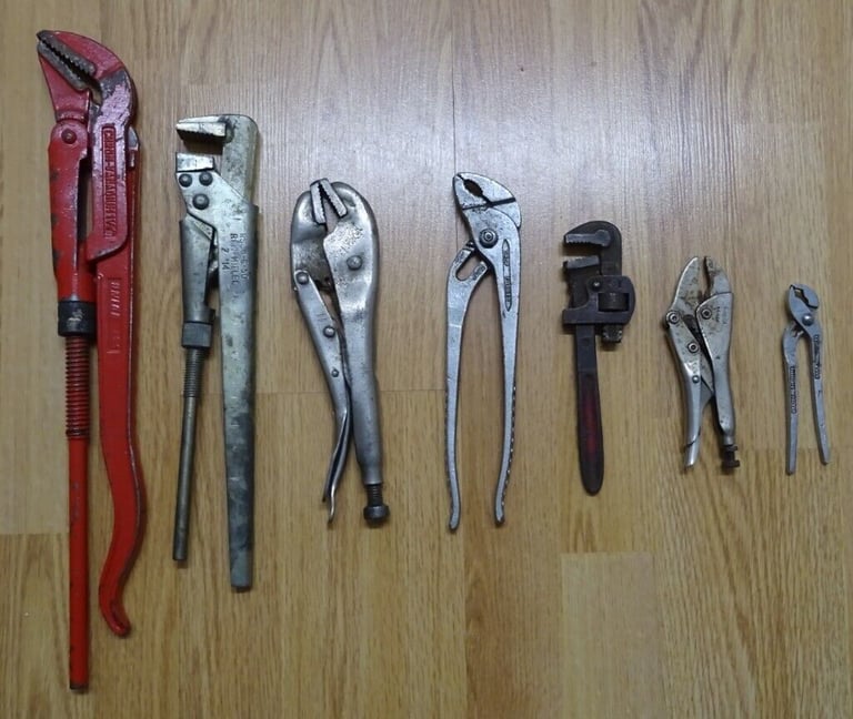 image for Collection of adjustable locking plier, mole pipe vice grip - old - vintage