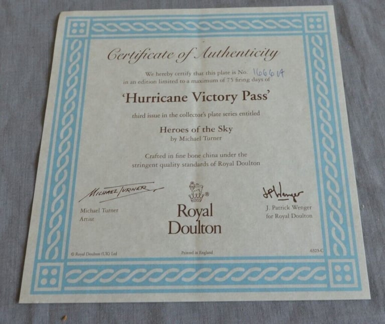  HERO'S OF THE SKY PLATES NUMBERS 1 TO 6 of 12 ALL 12 £80