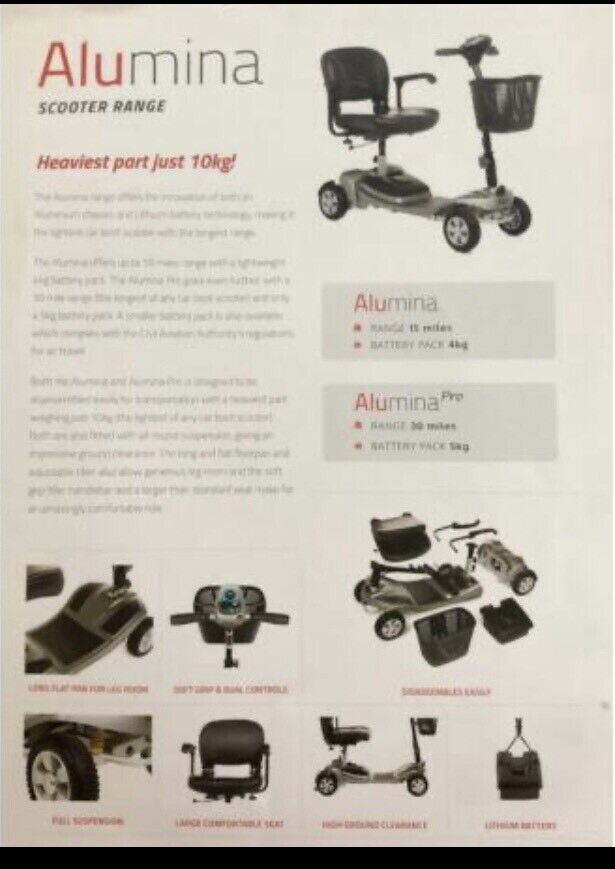 Alumina Motion Healthcare lightweight mobility Scooter