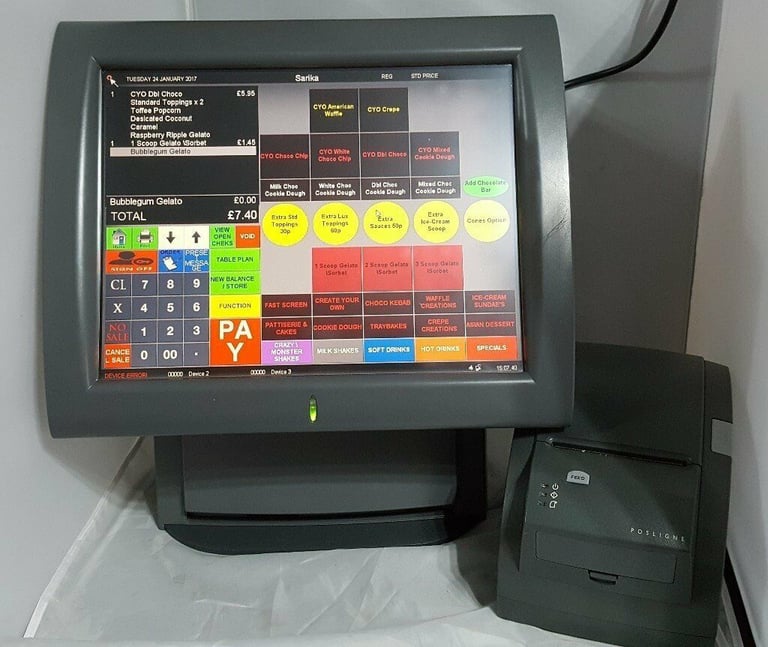 Used Aures Galeo Epos Screen Retail Grocery Scanning System ICR Touch Point 2019