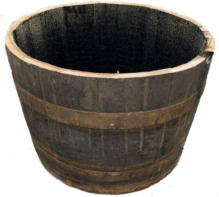 OAK WHISKEY CASKS / HALF BARRELS - Ideal tubs and planters for the garden