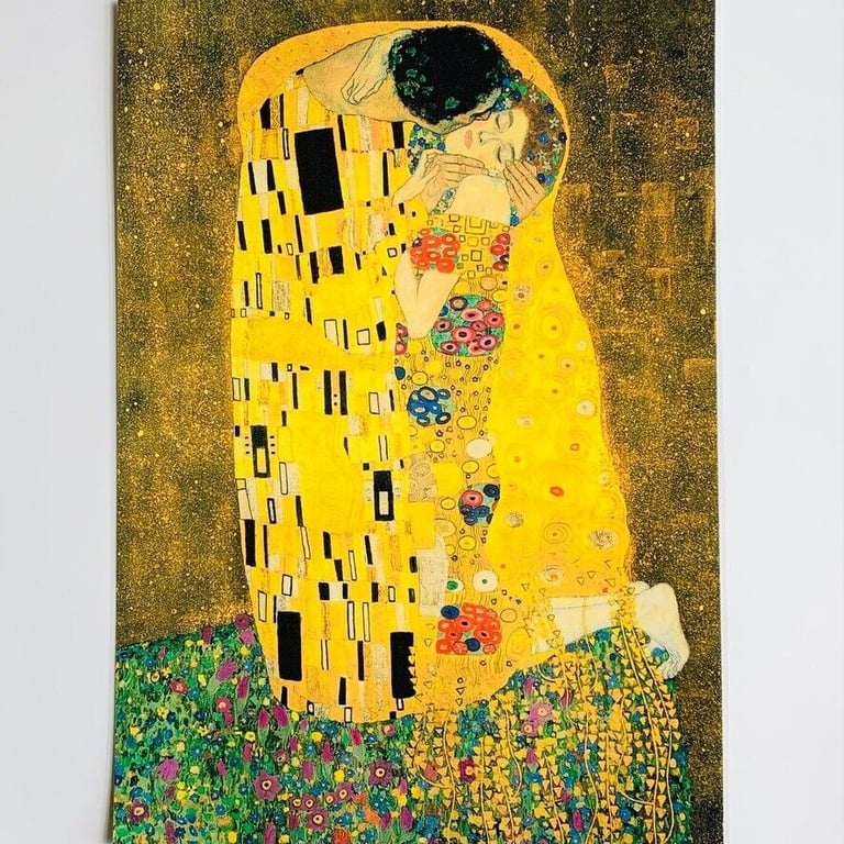 The Kiss Gustav Klimt Poster Print Picture Vintage Art Nouveau Home Wall Holiday Decor Gift Him Her