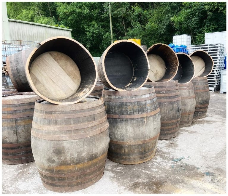 Solid oak half whiskey barrels - £30 each SALFORD 