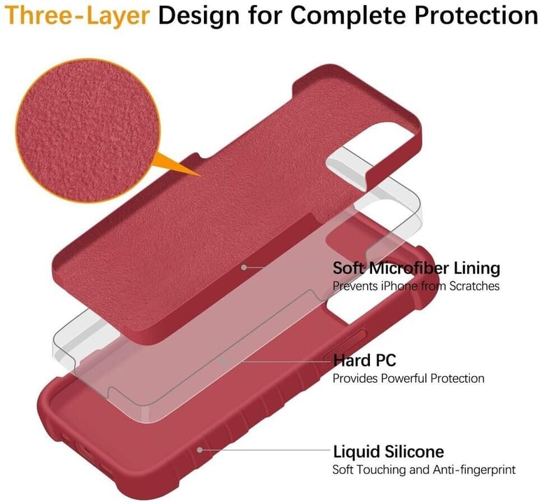 Case for iPhone 12/ 12 Pro - Rose Red