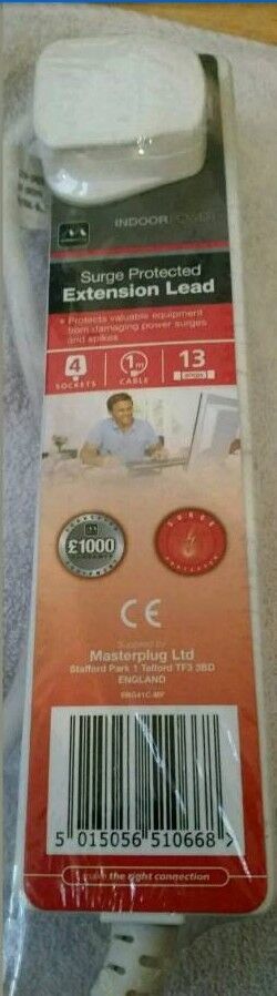 Masterplug indoor power surge protected extension lead