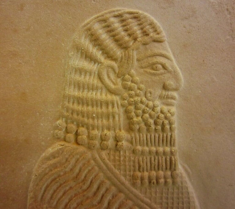 Assyrian Inspired 'Man with Horse' / One-Off Pottery Tile