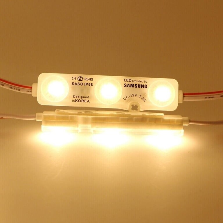 50Pcs Super Bright 12V Powered LED Module Lights Waterproof Self-Adhesive Backing