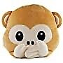32cm Emoti Cushion Monkey Smile Emoticon Brown Cushion 