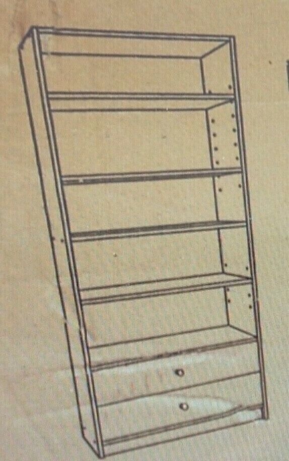Extra Deep Bookcase 2 Drawers 4 Shelves New