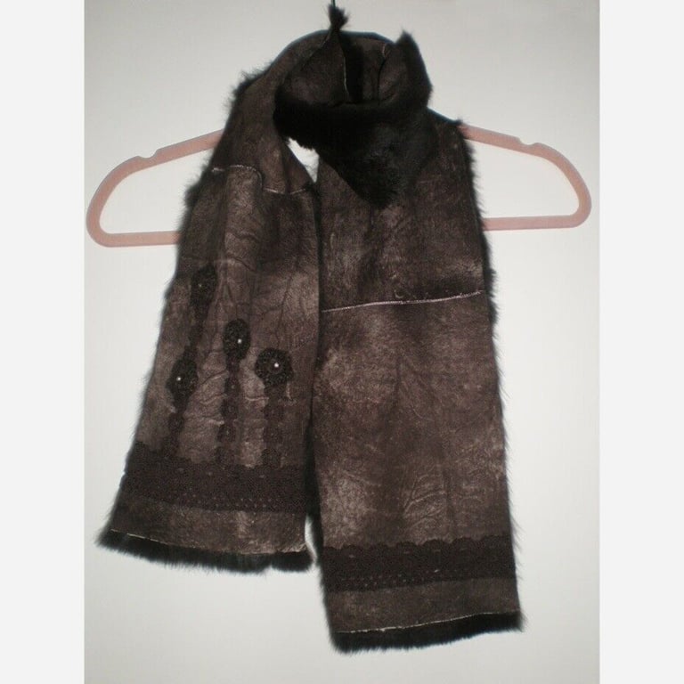 image for Genuine Fur Scarf Shawl Stole Collar Wrap Warmer 01