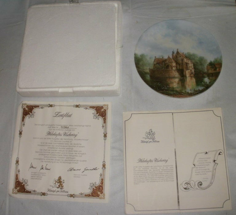 Moated castles by Eleonore  Guinther. Collectors Plates with the artist signature on the plate