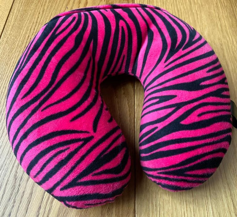 image for Shocking pink & black Travel pillow