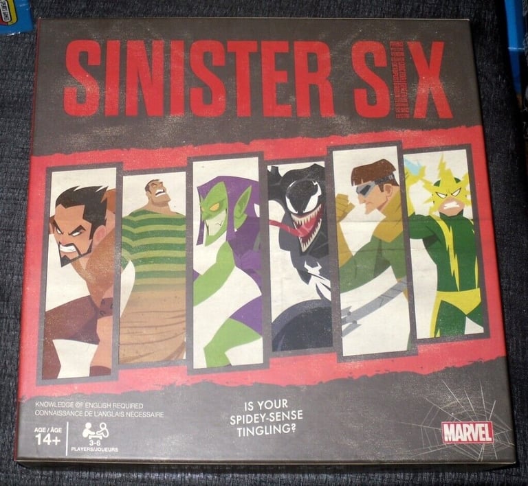 image for Marvel Sinister Six Board Game by Spin Master - Is your spidey sense tingling ?
