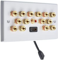 7.1 Surround Sound Speaker Wall Plate with Gold Binding Posts