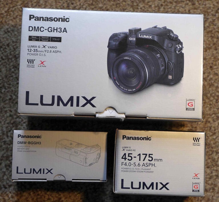 Panasonic Lumix GH3 BIG Kit, 12>35mm f2.8, + 45>175mm, Battery Grip etc etc